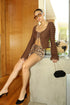 SPARKLY MINI LEOPARD SHORTS